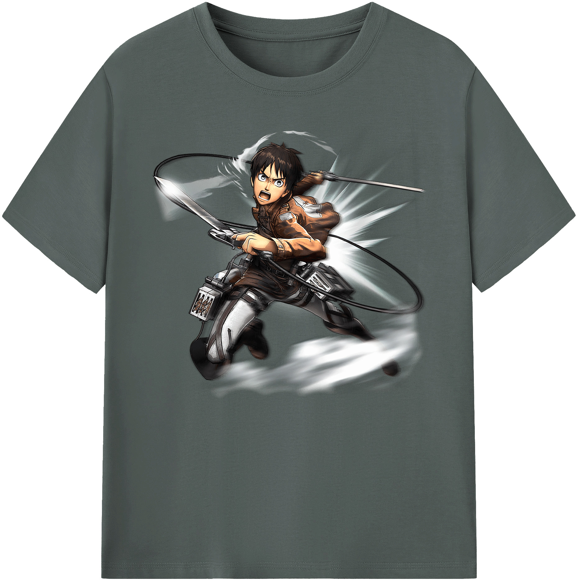 （画像用） 進撃の巨人 エレン･イェーガー Attack on Titan Eren Jäger 綿100％ メンズ半袖Tシャツ｜肌触りやわらか＆通気性